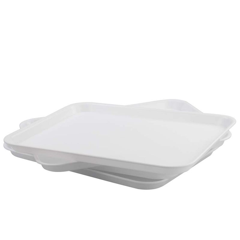 In-House Inhouse White Plastic Serving Tray-Rectangular, 17.2"X13.5"X0.9" (4 Packs) - Image 5